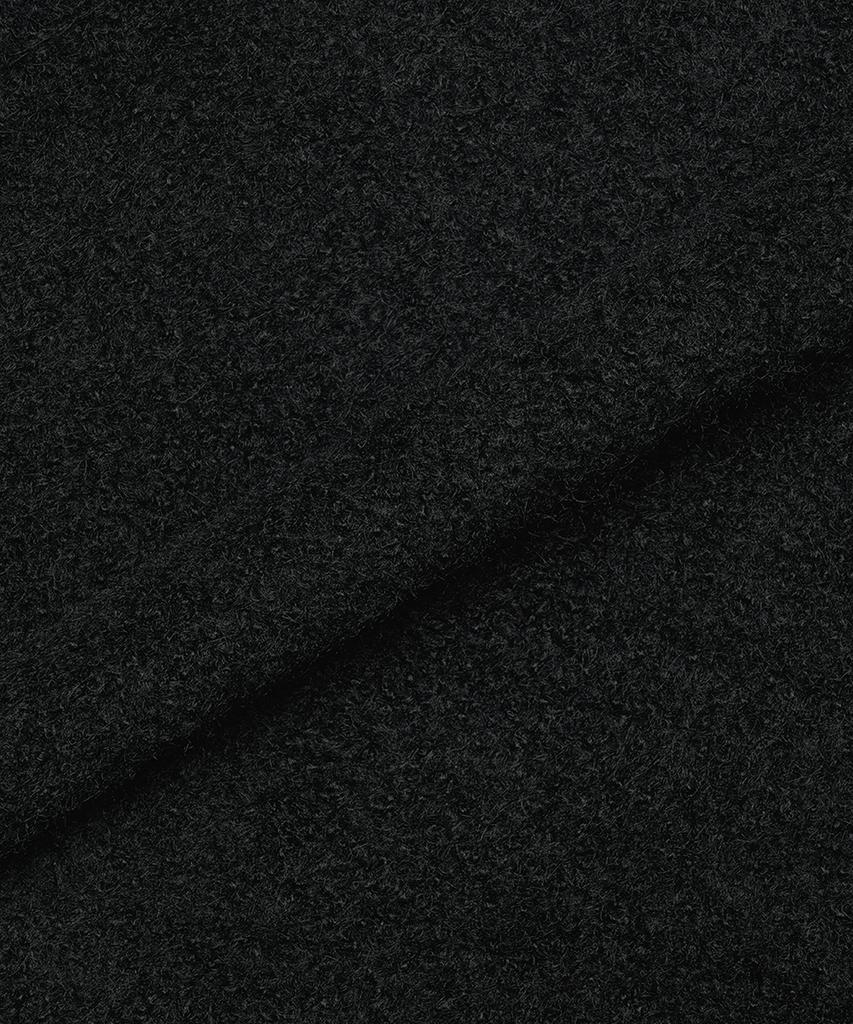 GOLDEN SUNSHINE Wool Boucle Round Neck Cardigan_Black