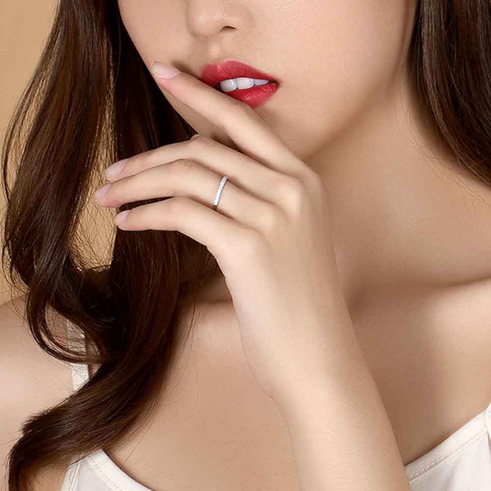 100%925 Silver Moissanite Certified Diamond O Ring Test Canon Classic D Color VVS Clarity Wedding Rings