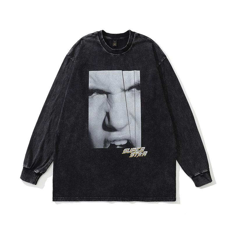 American Retro Hooded Sweater For Men And Women Autumn And Winter Trend Printing Washed Old Hoodies For Men And Women