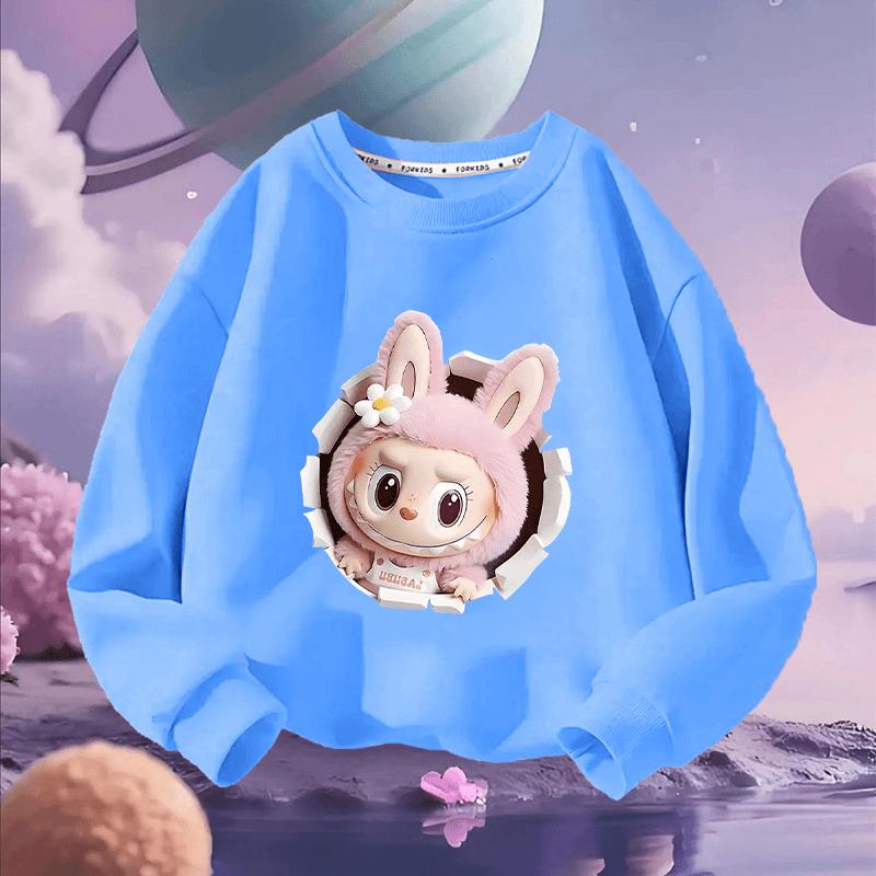 Girls' Fashion Hoodie, Spring and Autumn Children's LBB Loose Long-sleeved Hoodie