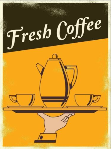 

Fresh Cofee Metal Wall Plaque Art Vintage tin sign retro KitchenAluminum 20x30cm（7.8x11.8inch）