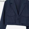 ZANZEA Women Long Sleeve Cardigan Blouse and Long Pants Casual Two Piece Suit Sets