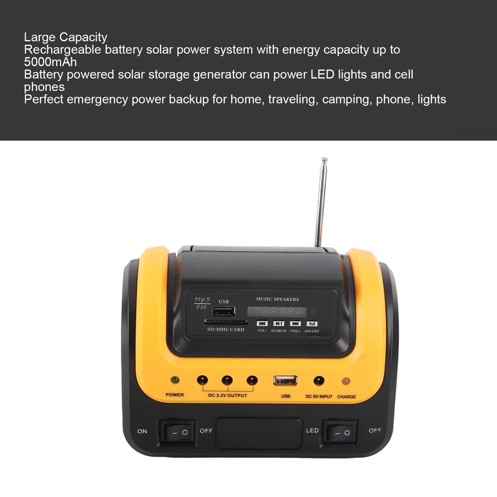 Solar Power Generator Portable Power Station 5000mAh Solar Power Generator with Solar Panel for Camping Emergency