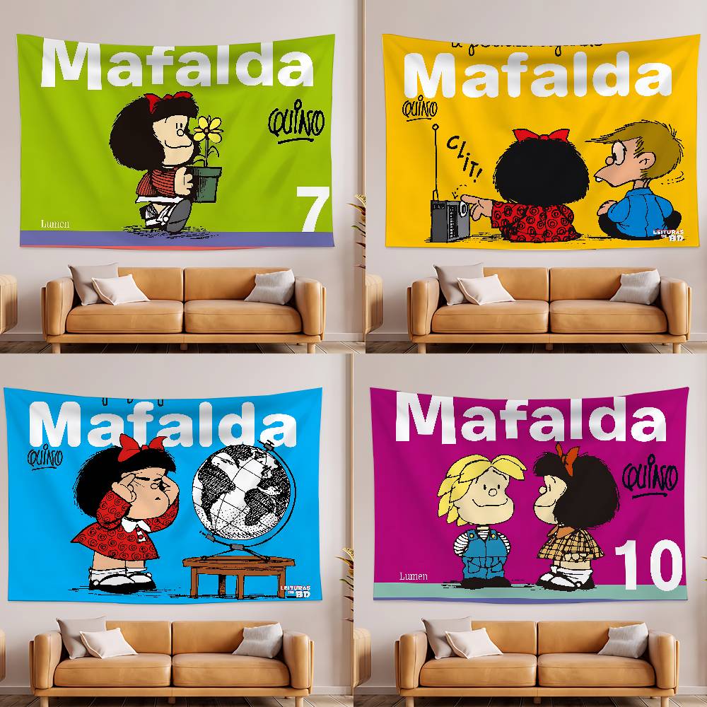Mafalda Girl Tapestry Wall Hanging Tapestry Art Deco Blanket Curtain Hanging At Home Bedroom Living Room Decor