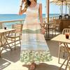 Sleeveless Women’s Beach Dress,Watercolor Pattern,Lightweight,Fashion Versatile,Ideal for Beach Vacations,Daily Casual Outdoor Travel