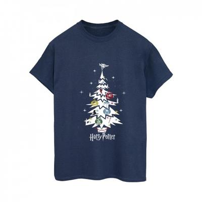 Womens/Ladies Christmas Tree Cotton Boyfriend T-Shirt