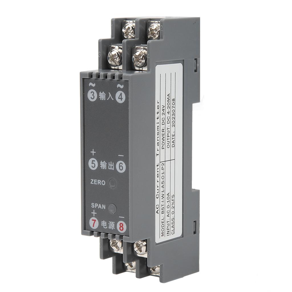 AC Current Transmitter 1 in 1 Out Signal Isolation Conversion Power Distribution Control Appliances DC24V 4‑20mA