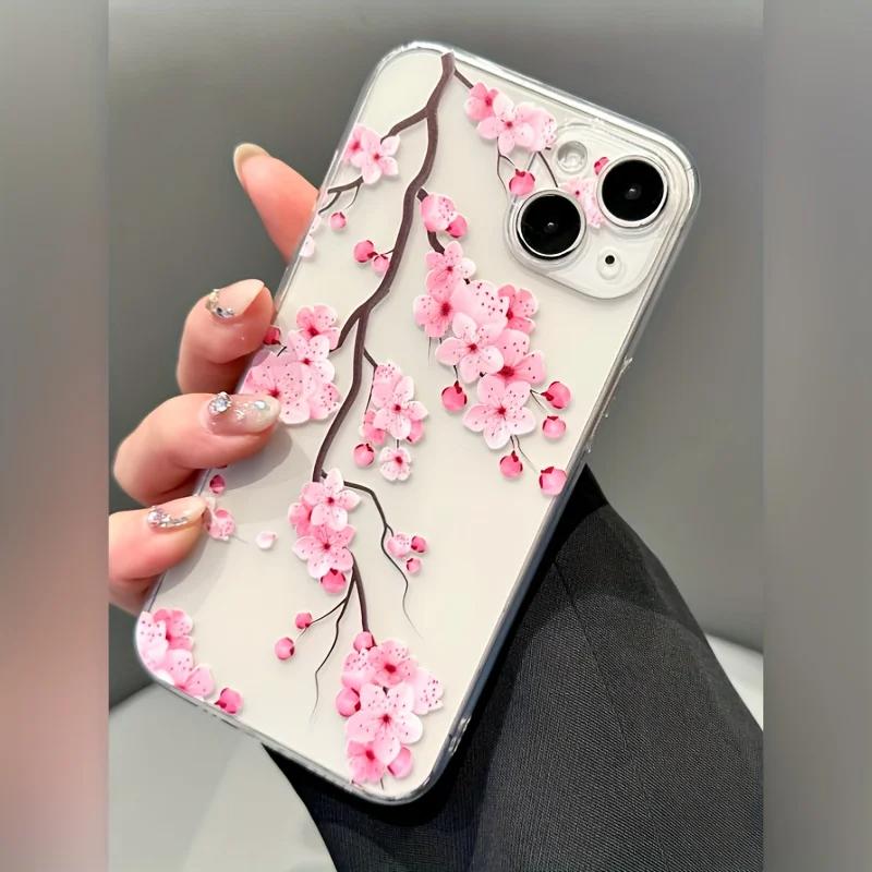 Wzorowe Przezroczyste Drukowane Kwiatowe Etui Pokrowce Skórzane Dla Iphone Xiaomi Samsung Pokrowiec na Telefon Odporny na Zarysowania