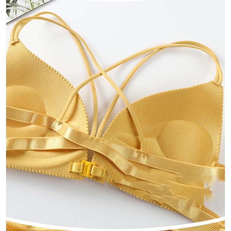 Bezšvová dámska podprsenka s výrezmi pre ženy Bezdrôtová tenká spodná bielizeň Sexy spodná bielizeň Mäkké podprsenky Braletka Viacfarebná podložka z peny