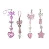 Stylish Heart Pendant Phone Lanyard Trendy Bowknot Candy Pendants Y2k Style Keychain Phone Charm Straps Ornaments