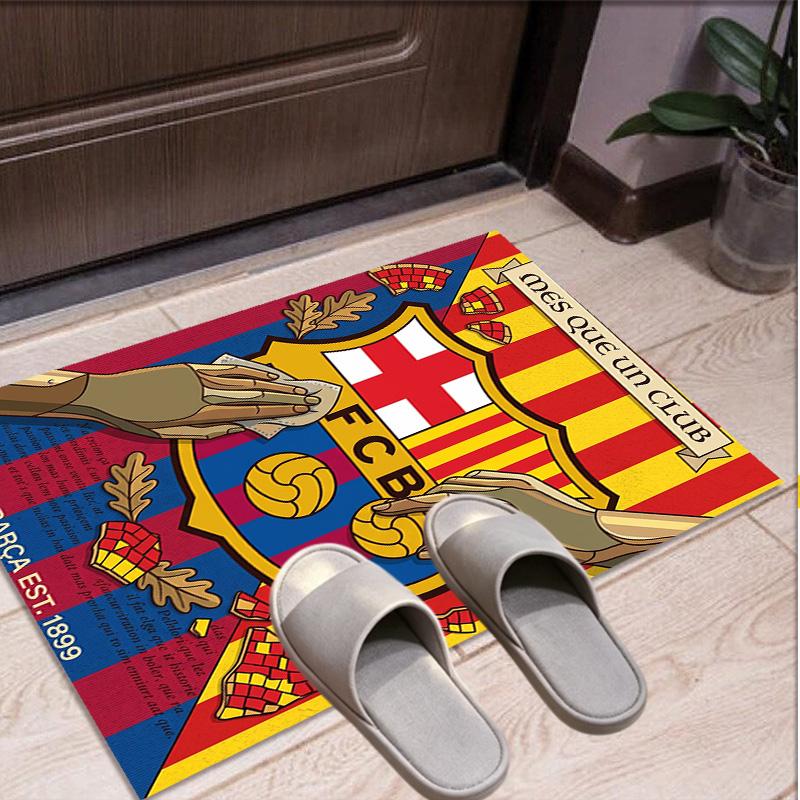 Tappeto con Motivo Calcio FC Barcelona, Tappetino Interno/Esterno, per Picnic, Sala Giochi, Camera da Letto, Ufficio, Soggiorno, Tappeto Decorazione Casa, Regalo di Compleanno