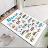 Custom Name Cute Cars Printed Carpet, for Office Chair Living Room Bedroom Kitchen Room Decor Gifts.