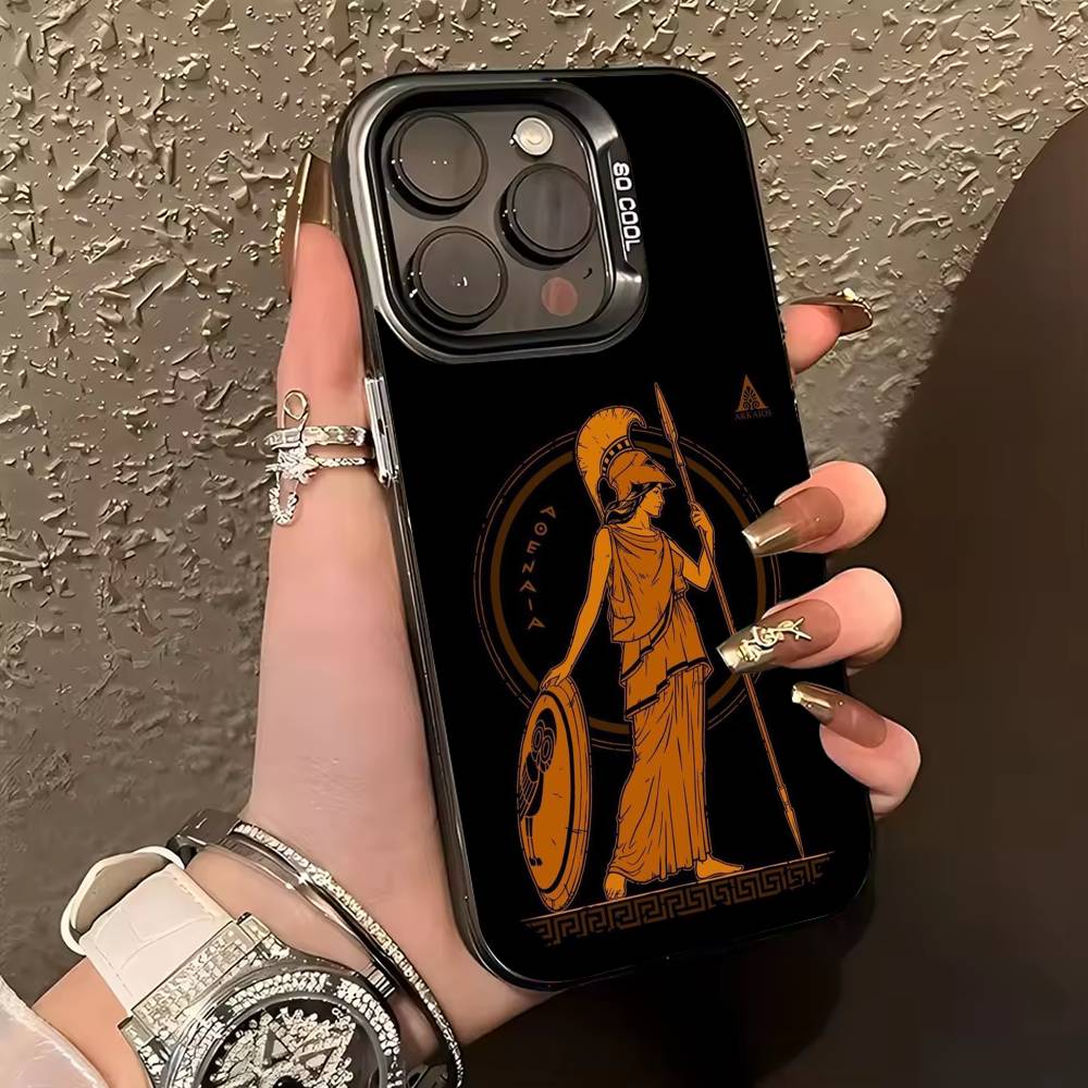 G-Greek M-Mythology Athena Phone Case For iPhone 17,16,15,14,13,12,11 Plus,Pro Max,XS,Colored silver phone case iPhone17PRO
