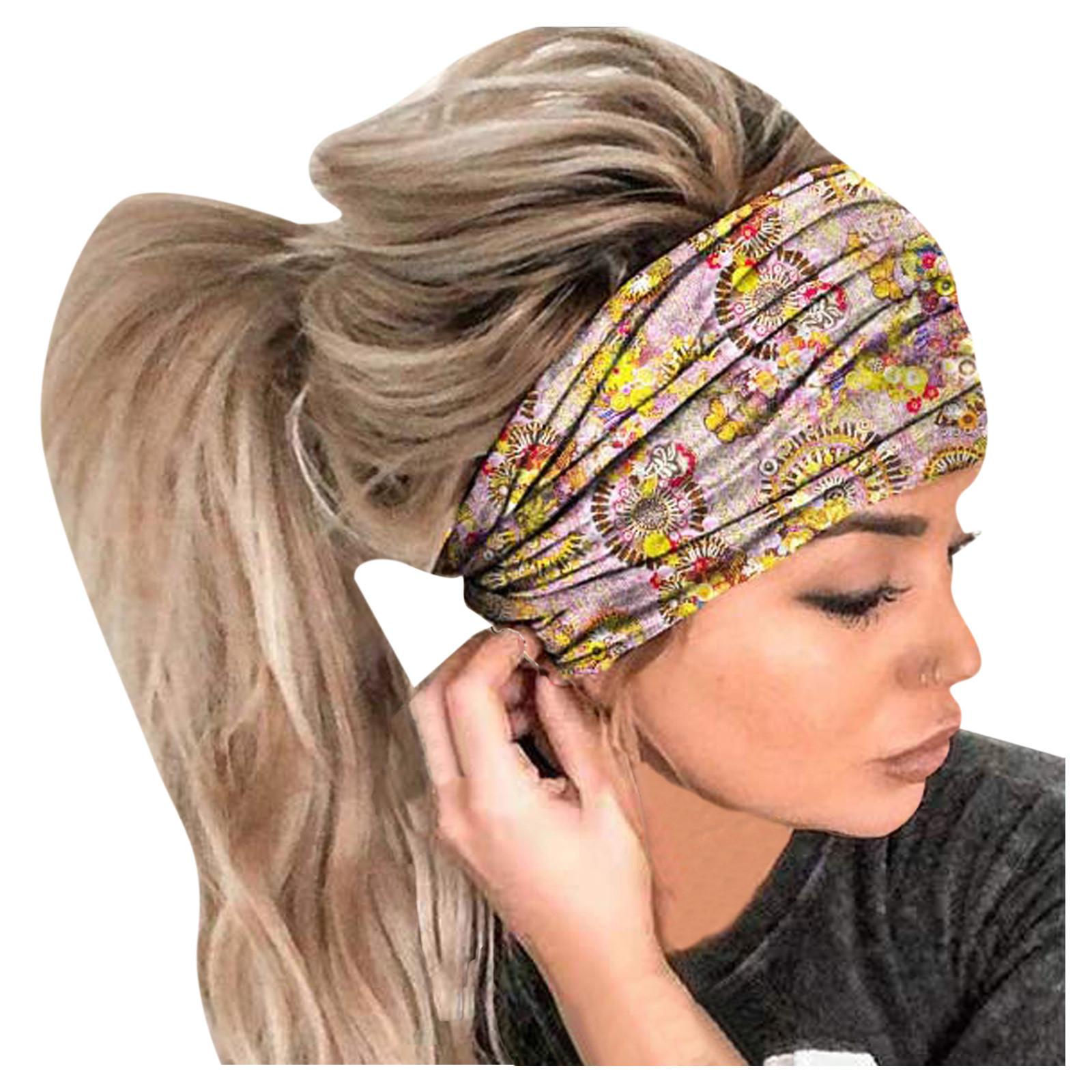 

Print Stretch Wide Headband For Woman Elastic Headwear Turban Head Scarf Women Bandage Head Wrap Headpiece Hair Accessories