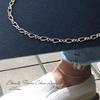 [Shinjuku Gin No Kura] Eternity Figaro Chain Silver 925 Anklet, 26cm, Rhodium-Coated, Simple, Men's