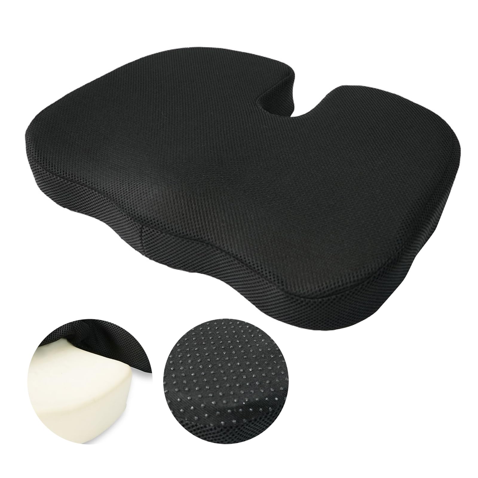 

Кресло Lakurasu улучшает спину, корректирует офисное кресло - Подушка с низкой упругостью под контролем мануального терапевта, U-образная поддержка, боль, осанка, автомобиль, кресло, чёрный