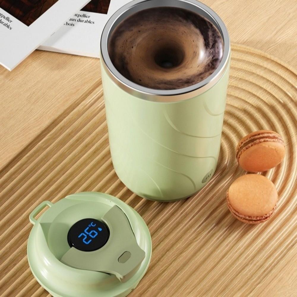 Rechargeable Electric Mixing Mug with Temperature Display Insulated Travel Cup  Travel