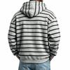Men S Striped Half Zip Hoodie Long Sleeve Casual Loose Fit Kangaroo Pocket Sweatshirt