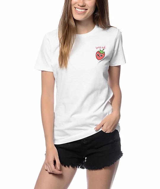 

a-lab Womens Berry Cute White T-Shirt New XS, S, M, L 4XL