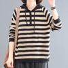 Sweater for Women Autumn Winter Hooded Pullover Warm Knitted Stretchy Long Sleeve Oversize Jumper Tops