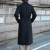 Men's Plus Size Cashmere Business Casual Double-Faced Long Wool Trench Coat