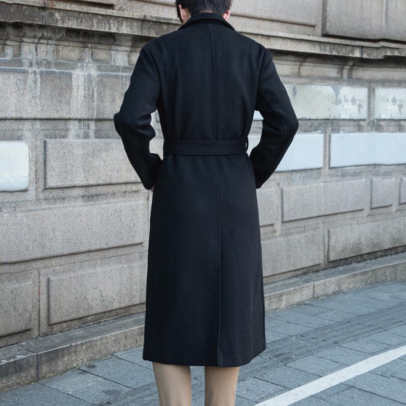 Men's Plus Size Cashmere Business Casual Double-Faced Long Wool Trench Coat