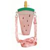 Botella de Agua para Niños con Pajita Correa Ajustable PC Antifugas Reutilizable Taza para Niños Pequeños para Escuela Deporte Viaje Sandía Rosa