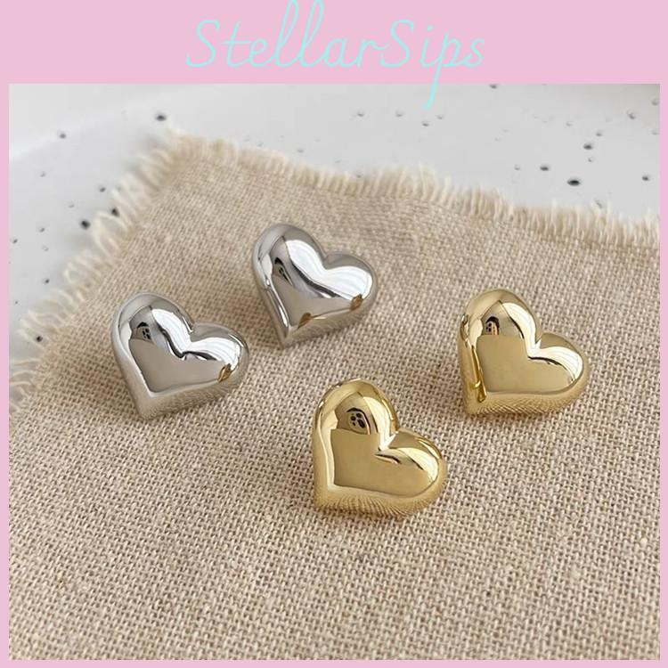 Style Vintage 925 Silver Heart Shaped Earrings Fashionable Alloy Jewelry For Women