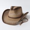 Hot Hollow Out Western Cowboy Summer Outdoor Sun Breathable Straw European and American Top Hat