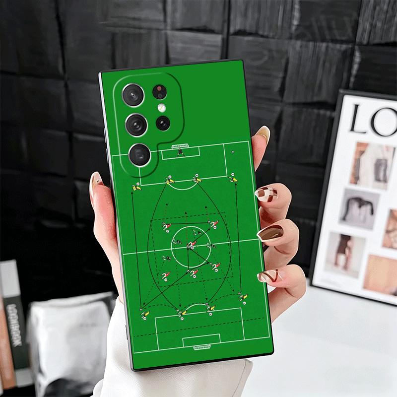 Football Soccer Tactics Time Soft Phone Case for Samsung Galaxy S26 S25 Edge S24 Ultra S23 Plus S22 S21 FE S20 Black Cover Back