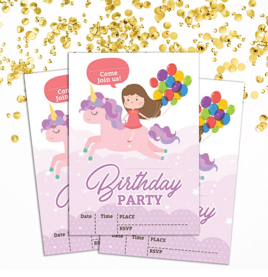 Darling Souvenir Purple Birthday Invitation Card Printable Elegant Fill or Write In Blank Party Invites 28 Pcs 5 x 7