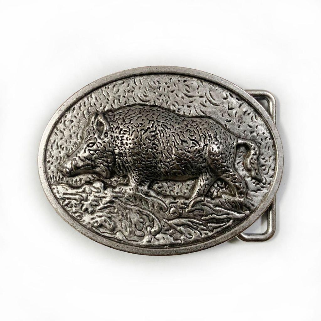 Trendy Wild Boar Leather Hip Hop Western Cowboy Belt Buckle