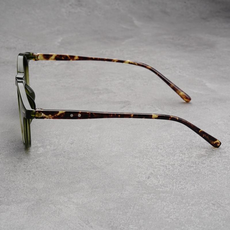 Fashionable and Minimalist Rice Nail Round Frame Myopia Glasses Women's High-end Trendy Versatile Anti Glare Men's Sunglasses