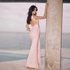 Hot-selling European and American Women's Clothing Fashion Round Neck Sexy Backless Sleeveless Slim-fitting Streamer Hip-wrapped Dress