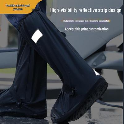 Unisex PVC Waterproof Non-Slip High-Top Rain Boots: Durable, Thickened, Wear-Resistant Shoe Covers for Rainy Days