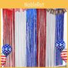 Festive Red Silver And Blue Foil Tinsel Curtain For Independence Day Celebration