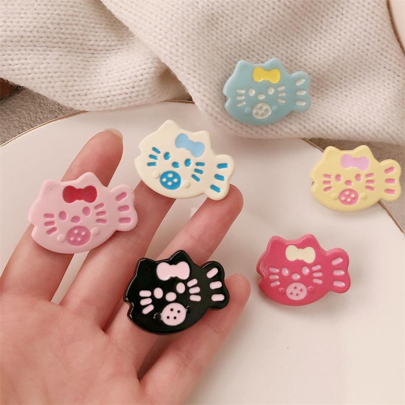 2 szt. Kreskówkowy Słodki Łuk Boczne Złamane Włosy Grzywka Klips Urocza Mała Rybka Kociak Nakrycie Głowy Dziewczynki Dzieci Akcesoria do Włosów