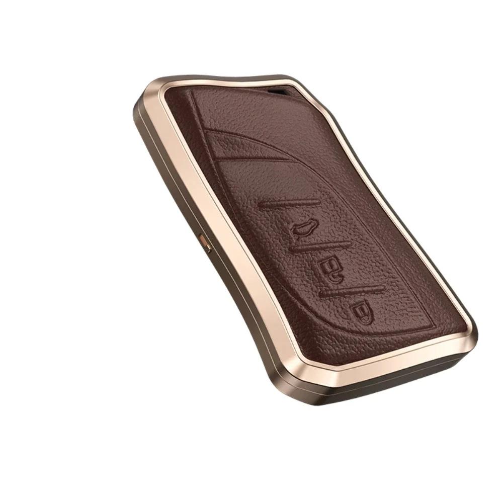 Alloy Leather Car Key Cover Shell For Lexus Es Nx Gs Rx Ux250 Ux260 Es350 3/4 Button Remote Holder Auto Accessories