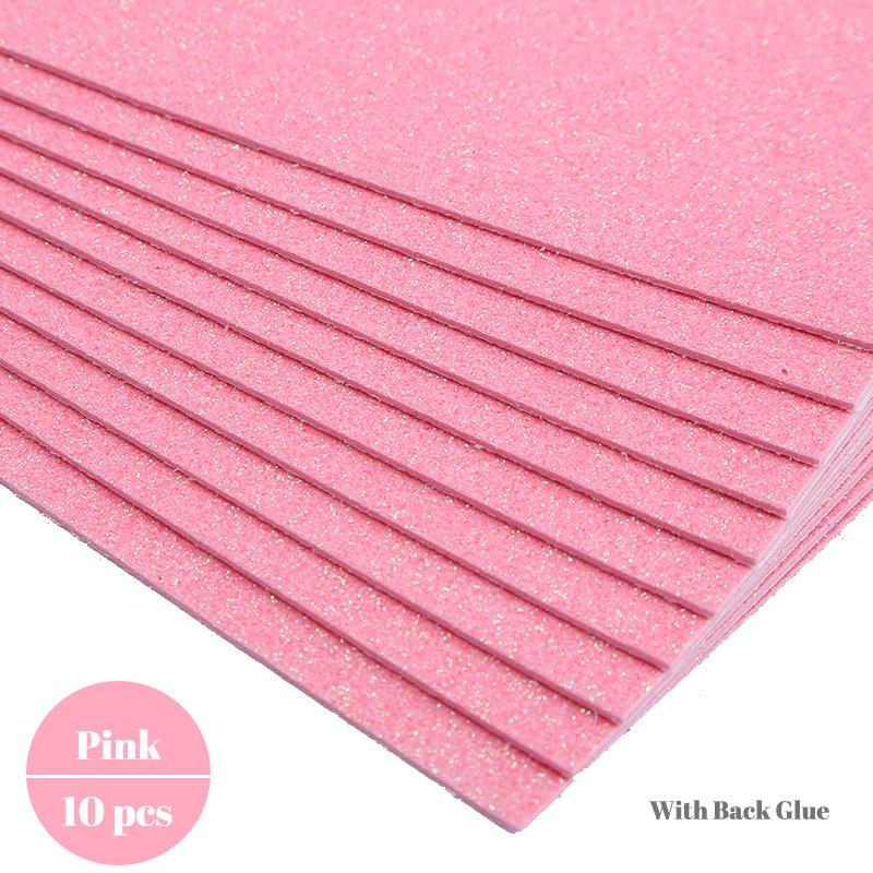 10Pcs Thick A4 Gold Powder Glitter Stickers Eva Foam Paper Shining Papers Kids Handmade Diy Scrapbooking Craft Decor Sticker