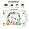 2D Boy Baby Shower Party Backdrop with Colorful Dinosaurs Photo Banner