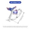 Adjustable White Copper Mermaid Heart Ring for Women