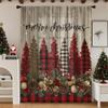 Single Panel Christmas Themed Curtain Lightweight Breathable Made Polyester Design Convenient Decoration Suitable Living Room Bedroom Dining Area
