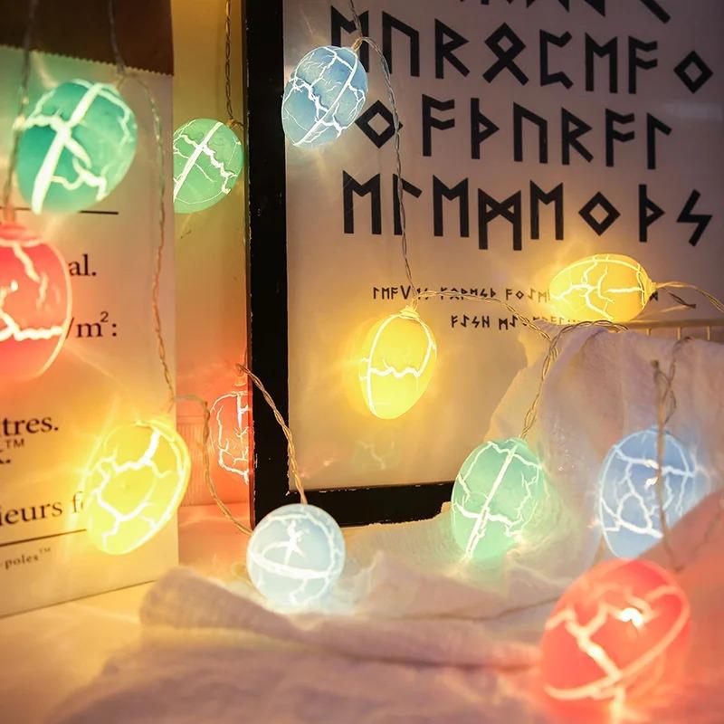 Christmas Decoration Crack Egg LED Light String Lamp Garden Festival Lighting Strings Room Decor New Year Atmosphere