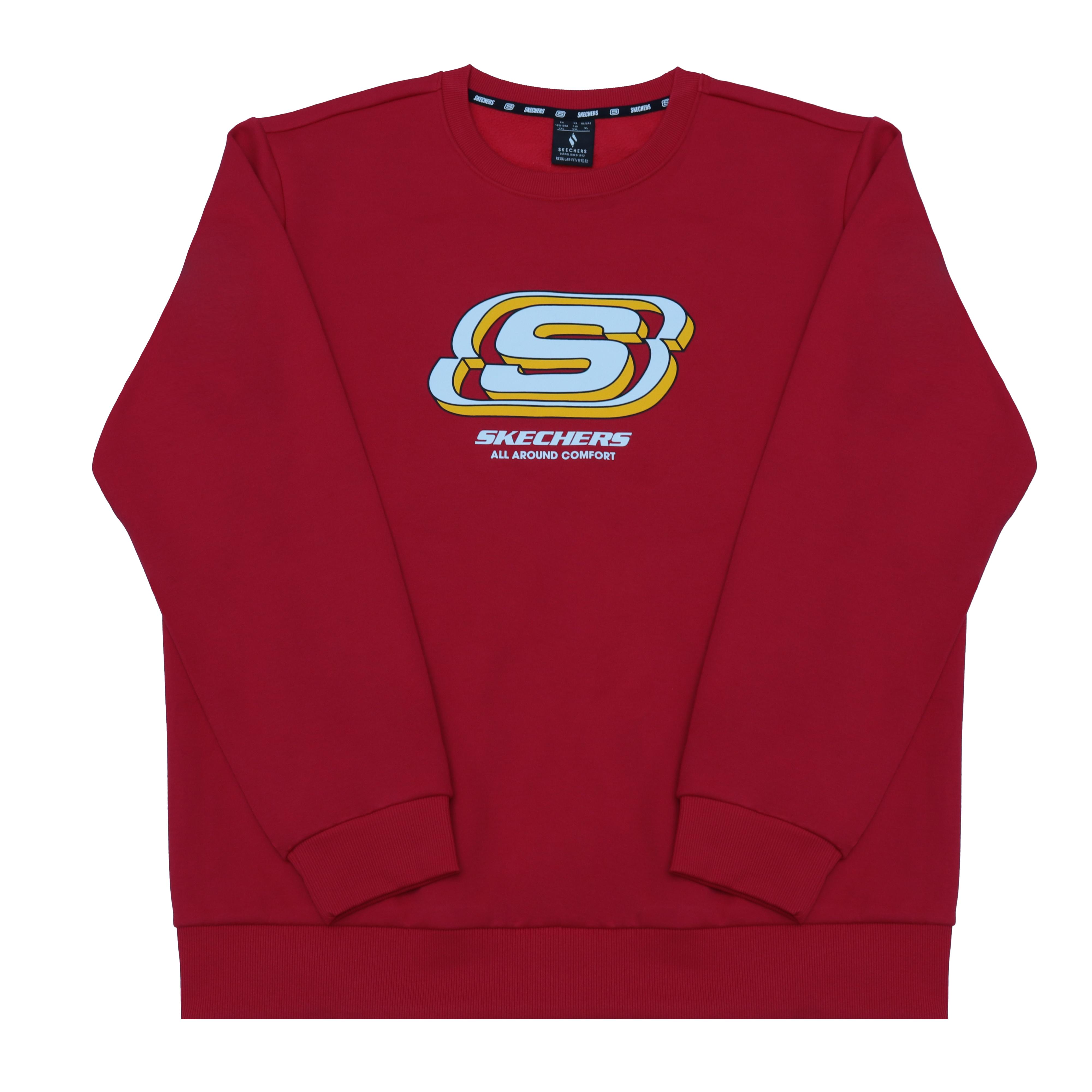 Skechers Simple Classic Logo Print Casual Fashion Comfortable Versatile Round Neck Long Sleeve Sweatshirt Unisex sweatshirt RF-L223U917-001W XXL
