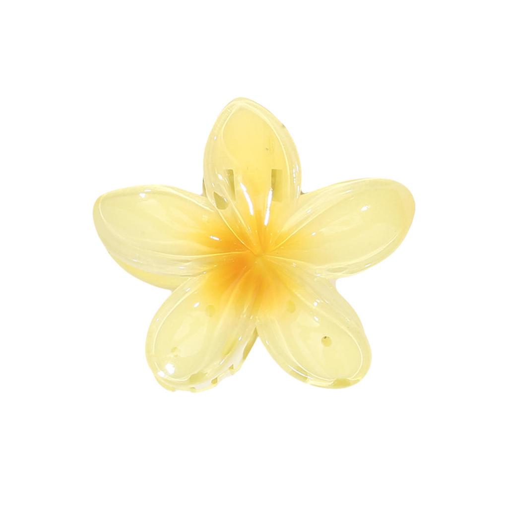 Hawaiian Style Gradient Flower Crab Hair Clips for Women Plumeria Barrettes Beach Vacation Hair Claw for Thin/Thick Hair Accessories