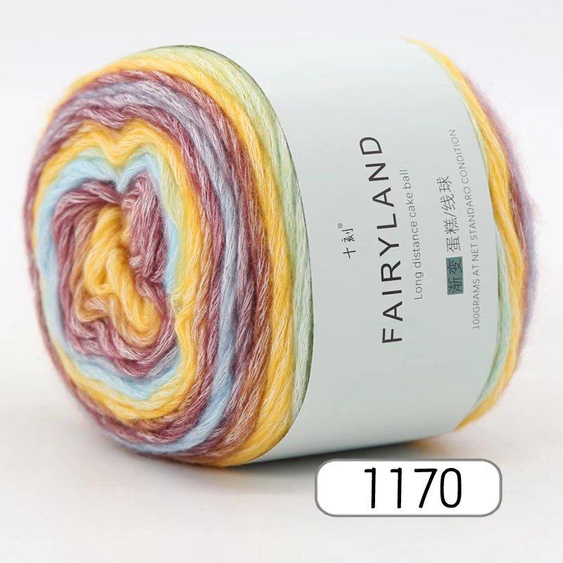 Cake Wool Segment Dyeing Gradual Change Baby Children'S Wool Cotton Thread Rainbow Thread Handwoven Shawl Scarf Sweater Special