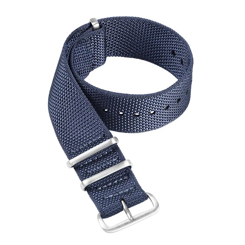 High Quality Ribbed Watch Band Nylon Strap 20mm 22mm for Military Ballistic Fabric Replacement Watchband Bracelet Accessories