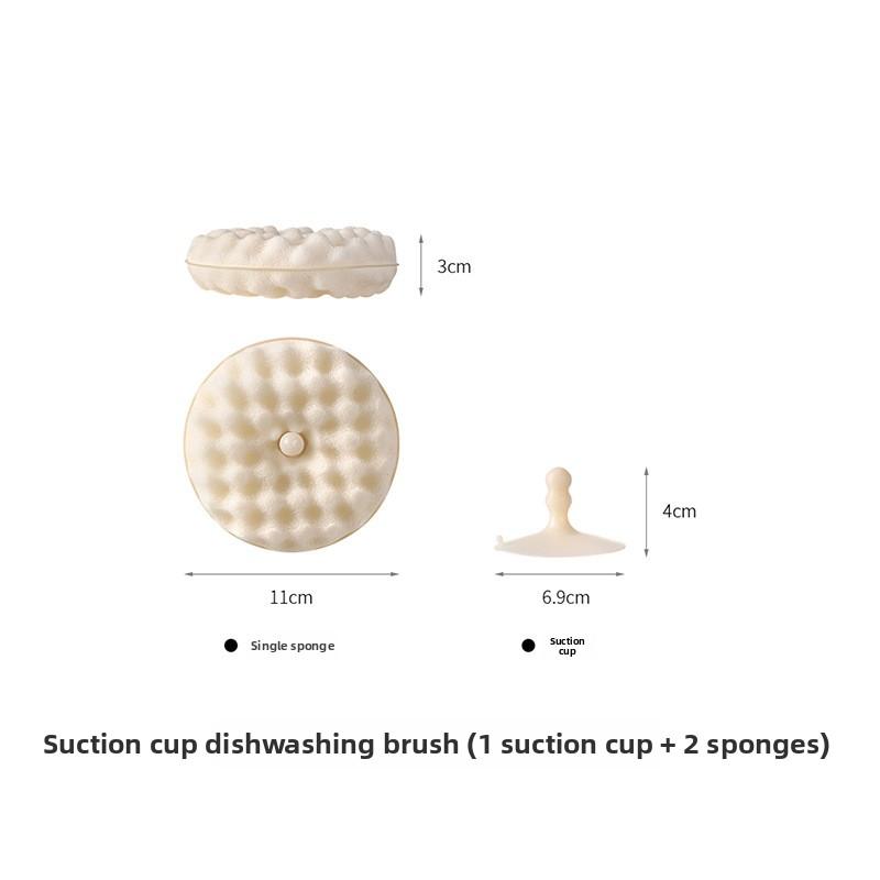 Household Dishwashing Suction Cups, Sponge Sponges, Kitchen Household Cleaning, Double-sided Scouring Pads, Honeycomb Dishwashing Brushes