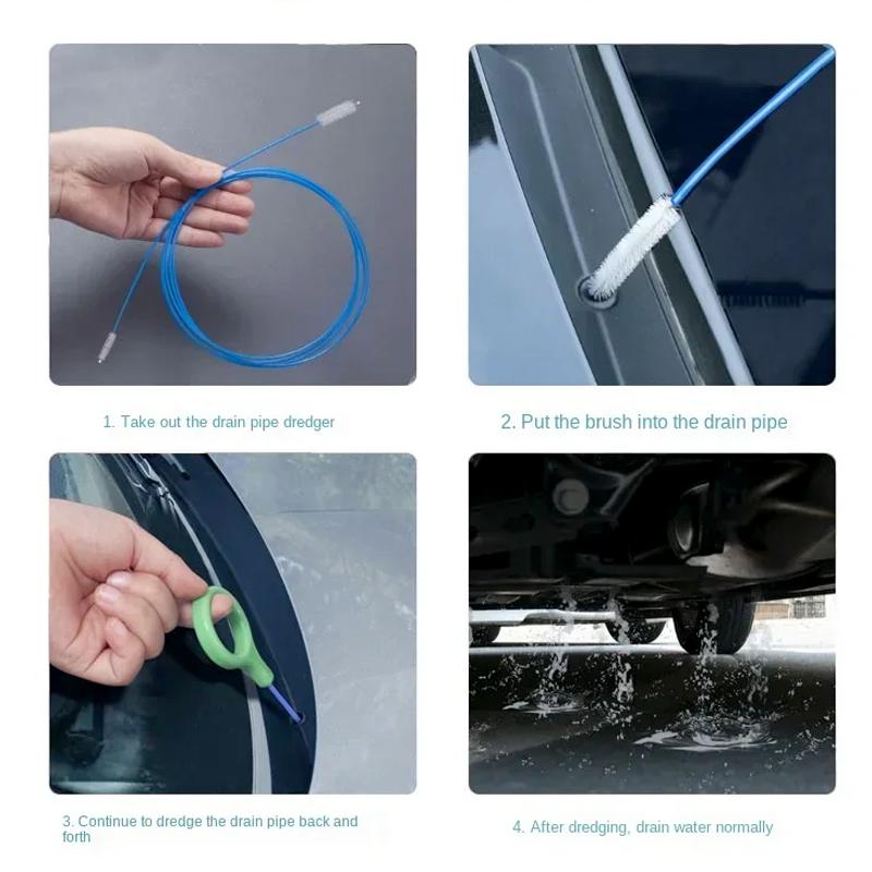 1Pc Long Flexible Hose Auto Sewer Cleaning Accessories 3M Pipe Unclogging Plastic Skylight Car Drain Cleaner Tool Sunroof