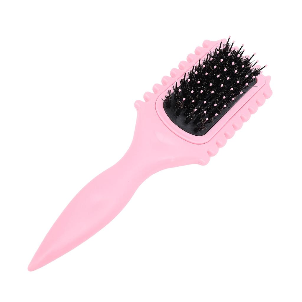 Styling Brush Soft Bristles Ergonomic Handle Curl Defining Brush for Drying Shaping Home Salon Pink